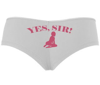 Yes Sir - Submissive Woman - White Boyshort