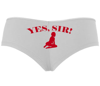 Yes Sir - Submissive Woman - White Boyshort