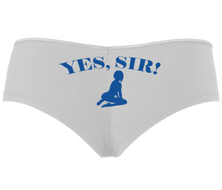 Yes Sir - Submissive Woman - White Boyshort