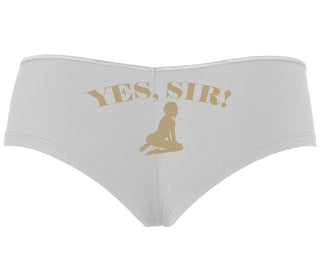 Yes Sir - Submissive Woman - White Boyshort