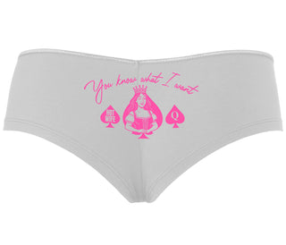 You Know What I Want - Queen Of Spades - White Boyshort