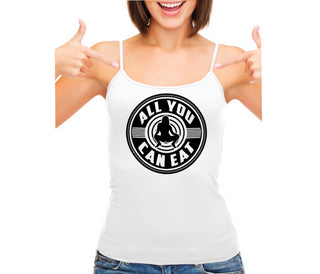 All You Can Eat - White Camisole Tank Top