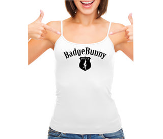 Badge Bunny for LEO Wife or Girlfriend - White Camisole Tank Top