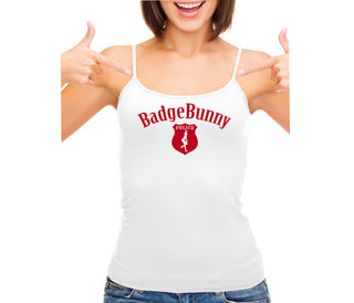 Badge Bunny for LEO Wife or Girlfriend - White Camisole Tank Top