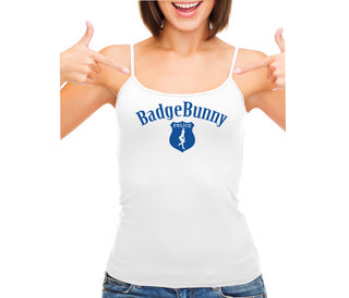 Badge Bunny for LEO Wife or Girlfriend - White Camisole Tank Top