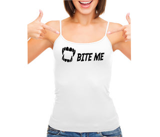 Bite Me - White Camisole Tank Top