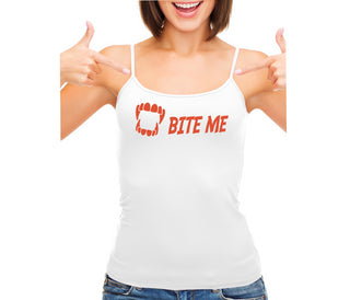 Bite Me - White Camisole Tank Top
