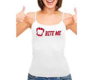 Bite Me - White Camisole Tank Top