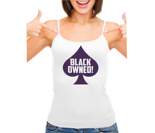 Black Owned - Queen of Spades - White Camisole Tank Top