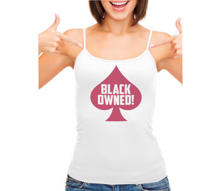 Black Owned - Queen of Spades - White Camisole Tank Top