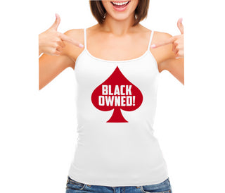 Black Owned - Queen of Spades - White Camisole Tank Top