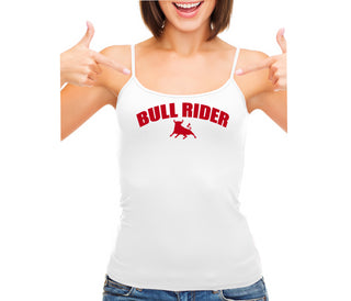 Bull Rider - Size Queen - Hotwife - White Camisole Tank Top