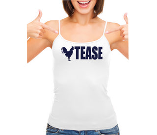 Cock Tease - Rooster - White Camisole Tank Top