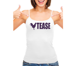 Cock Tease - Rooster - White Camisole Tank Top