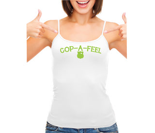 Cop A Feel - LEO Love - White Camisole Tank Top