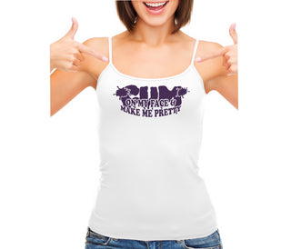 Cum On My Face And Make Me Pretty - White Camisole Tank Top