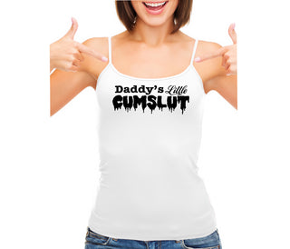 Daddy's Little Cumslut - White Camisole Tank Top