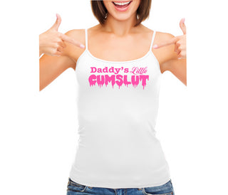 Daddy's Little Cumslut - White Camisole Tank Top