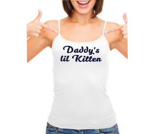 Daddys Little Kitten - White Camisole Tank Top