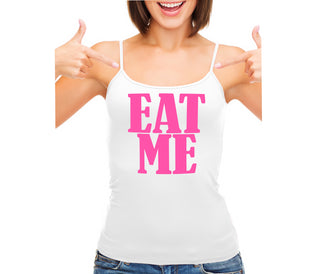 Eat Me - White Camisole Tank Top