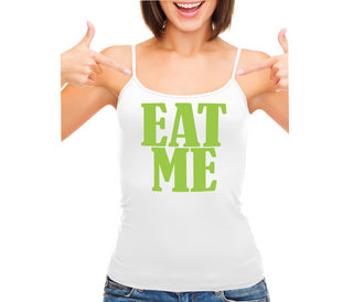 Eat Me - White Camisole Tank Top