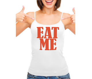Eat Me - White Camisole Tank Top