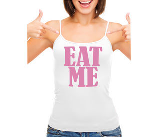 Eat Me - White Camisole Tank Top