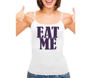 Eat Me - White Camisole Tank Top