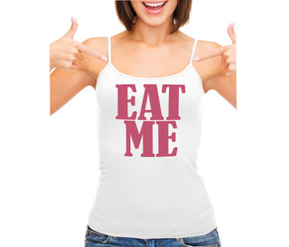 Eat Me - White Camisole Tank Top