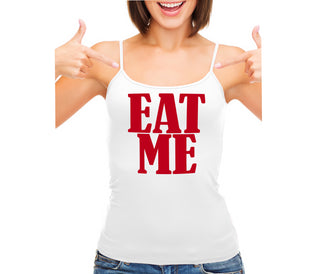 Eat Me - White Camisole Tank Top