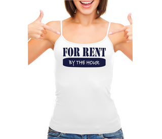 For Rent By The Hour - White Camisole Tank Top