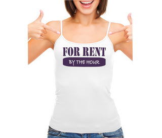 For Rent By The Hour - White Camisole Tank Top