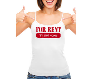 For Rent By The Hour - White Camisole Tank Top