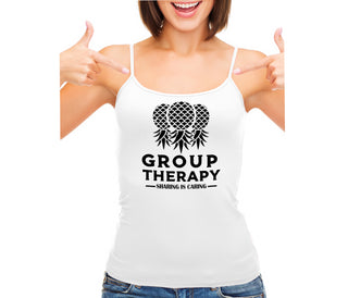 Group Therapy - Sharing Is Caring - White Camisole Tank Top