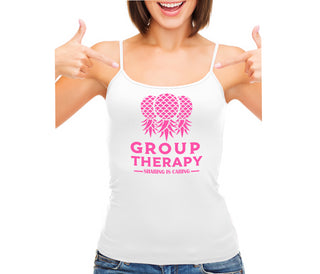 Group Therapy - Sharing Is Caring - White Camisole Tank Top