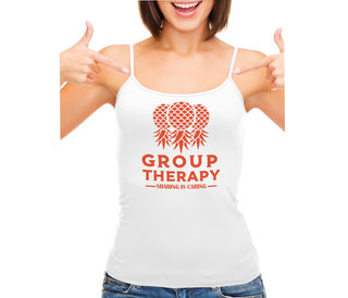 Group Therapy - Sharing Is Caring - White Camisole Tank Top