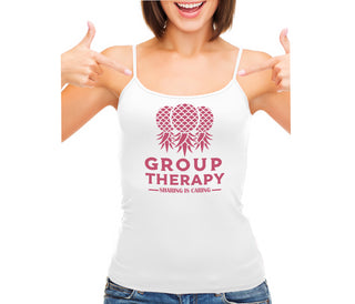 Group Therapy - Sharing Is Caring - White Camisole Tank Top