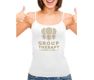 Group Therapy - Sharing Is Caring - White Camisole Tank Top