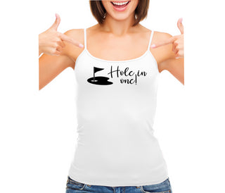 Hole In One - Funny Golf - White Camisole Tank Top