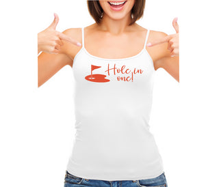 Hole In One - Funny Golf - White Camisole Tank Top