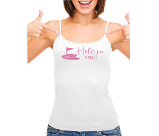 Hole In One - Funny Golf - White Camisole Tank Top
