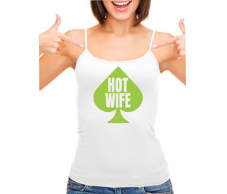 Hot Wife Spade Symbol - White Camisole Tank Top