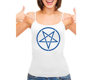 Inverted Pentagram - White Camisole Tank Top