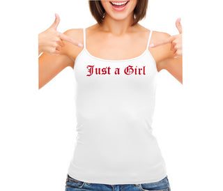 Just A Girl - White Camisole Tank Top