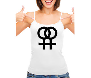 Lesbian Sign - White Camisole Tank Top