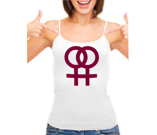 Lesbian Sign - White Camisole Tank Top