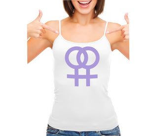 Lesbian Sign - White Camisole Tank Top