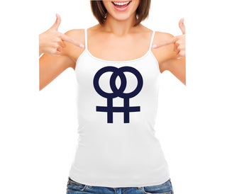 Lesbian Sign - White Camisole Tank Top