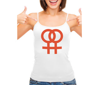 Lesbian Sign - White Camisole Tank Top