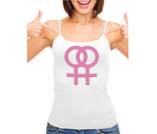 Lesbian Sign - White Camisole Tank Top